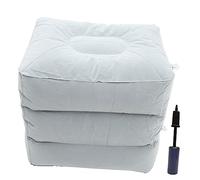 Angoily Inflatable Footrest Cushion for Travel Adjustable Height Leg Rest Pillow for Airplane Train Portable Foot Stool for Comfort Relaxation Quick Inflate Deflate Design for Random Color