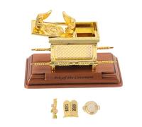 Angoily Interactive Ark Covenant Figurine Small Decorative Religious Box for Faith-based Home Decor Jewish Culture with Opening Lid Manna Container and Tablets Spiritual Ornament Accent