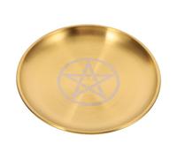 Angoily Iron Altar Tray, Round Jewelry Plate, Candle Holder, Decorative Tealight Tray for Witchcraft Wiccan Tarot Supplies, Religious Occasion