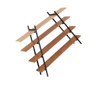 Angoily Irregular Four Mini Wood Book Shelf with Micro Landscape Elements Creative Dollhouse Storage Rack for Bedroom Kitchen Display Small Decorative Bookshelf for Miniature Scenes
