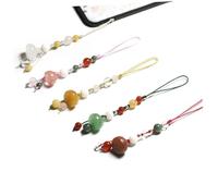 Angoily Jade Agate Lotus Phone Pendant Pink Multi-purpose Hanging Charm for Car Keys Mobile Decor Delicate Natural Chain Accessory Vintage Style Wrist Lanyard Gift for Women