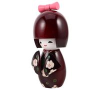 Angoily Japanese Kimono Doll Large Wood Figurine Traditional Red Kimono Ornament for Japanese Restaurant Home Tea Room Decoration Collectible Table Accent
