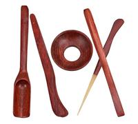 Angoily Japanese Style Glass Tea Ceremony Six Gentleman Set Kung Fu Tea Art Accessories with Solid Wood Chicken Wing Wood Supplies for Office and Home Use