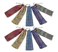 Angoily Jewelry Bags Drawstring Chinese Style 10pcs Embroidered Made of Soft Cloth with Secure Closure, 8x24cm Pouches for Gift Packaging and Wedding Party Favors