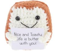 Angoily Knitted Toast Craft Woolen Yarn Doll Small Cartoon Toast Ornament for Decor Handmade Crochet Rag Doll gift for for for for for for with Cute Expression Lightweight and Desktop Bookshelf