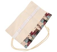 Angoily Large Capacity Canvas Colored Pencil Storage Case with Cute Cat Design Multi-Function Slots for Watercolor Pens Markers Oil Pastels Portable Organizer for Students Artists and