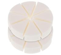 Angoily Latex Triangle Makeup Sponge Puff Set of 2, White Dual-Use Foundation and Powder Applicator Sponges for Wet and Dry Face Makeup