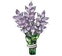 Angoily Lavender Flower Brooch Pin for Women, Elegant Alloy Metal Lapel Pin, Decorative Lavender Flower Shaped Brooch for Outfits, Suitable for Bag and Headscarf Accessories