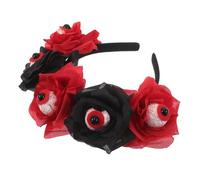 Angoily Lightweight Headwear Headband Bloody with and Realistic Halloween Eyeball Rose Flower Design, Versatile Fabric Annual Party for Celebrations and Themed Parties