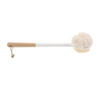 Angoily Long Handle Bath Brush with Soft Nylon Bristles for Men, Dual-Sided Exfoliating Body Scrubber for Back and Legs, Wooden Handle Bath Cleaning Brush to Avoid Scratching and Deep