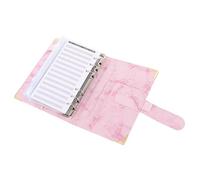 Angoily Loose Leaf Budget Binder with Replacement PU Leather Ring Planner with Marble Pattern Cash Budget Notepad for DIY Savings and Financial Organization