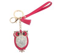 Angoily Lovely Alloy Owl Decor Keychain with Decoration Key Red Metal for and Fashionable Charm Bag Cell Phone Backpack