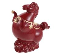 Angoily Lucky Traditional Horse Ornament Small Ceramic Horse Figurines Chinese Feng Shui Decorative Tabletop Animal Statues for Luck Wealth Success Presents