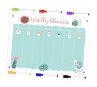 Angoily Magnetic Weekly Planner Board for Refrigerator Acrylic Schedule Whiteboard with Erasable Surface Magnetic Wall Organizer for Daily to Do Reusable Fridge Calendar Board with