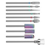 Angoily Manicure Drill Bits Set with High Impact Resistance to Remove Dead Skin 10pcs Made of Tungsten Steel and Emery Nail Grinding Tools for Pen-Type Nail Polishers for Professional
