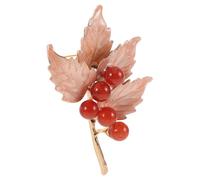 Angoily Maple Leaf Brooch Pin Sturdy Lapel Pin Vintage Zinc Alloy for Women with Rhinestone and Imitation Embellishing Hats and Coats, Stylish Party Accessory