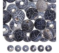 Angoily Matte Black Agate Loose Beads 8mm Round Frosted Gemstone Beads 48 Pieces DIY Craft for Jewelry Making and Bracelet Design