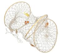 Angoily Mediterranean Style Decorative Fishing Net Wall Hanging with Bamboo and Shells for Interior Decorations and Coastal Home Wall Decor, Nautical Beach Room Accent