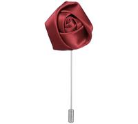 Angoily Men's Handmade Rose Pin Boutonniere Flower Brooch with Practical Design, Cloth and Alloy Material, Elegant Red Lapel Pin for Tuxedo and Formal Occasions