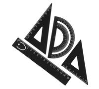 Angoily Metal Drawing Ruler with Precise Protractor and Measurement Tools Multi-functional Geometry Stationery for Students Architects Engineers Portable Scale Kit for School and