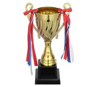 Angoily Metal Gold Trophy Cup - Football Winners Tournament Award - Medium 24cm Championship Prize Holder - Professional Recognition Memorabilia for School Sports Day Competitions