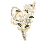 Angoily Metal Hair Claw with Elegant Floral Design and Artificial Pearl, Lightweight Comfortable Hair Clip for Women, for Special Celebrations and Daily Outings