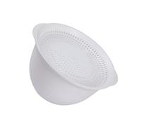 Angoily Microwave Safe Draining Bowl with Dual-Layer Design, White Medium Kitchen Strainer for Fruit and Pasta, Multi-Purpose Heated Salad Container for Home Use
