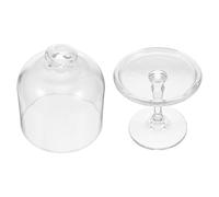 Angoily Mini Cake Stand Glass Dome with Pedestal for Cupcake Display Small Dessert Plate for Bakery Events and Wedding Receptions