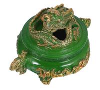 Angoily Mini Chinese Incense Burner with Lid, Three-Legged Dragon Design, Small Vertical Incense Holder for Home Aromatherapy and Feng Shui Decor, Green