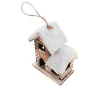 Angoily Mini LED Light Wooden Christmas Village Houses with Faux Snow Rustic Winter Decor for Tree Ornaments and Holiday Table Centerpiece Compact Sturdy Wood Model House for Office