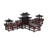 Angoily Miniature Chinese Pavilion Aquarium Ornament, Plastic Ancient Architecture Model for Fish Tank Landscape, Small Zen Garden Terrarium Decoration