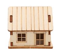 Angoily Miniature Wooden House Model - Diy 3d Puzzle For Adults Paintable Blank Wood Cabin For Coloring - Finished Sand Table Wood House Building