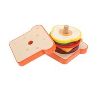 Angoily Montessori Wooden Sandwich for Educational Fine Motor Skill Blocks Creative Food Playset for Preschool Logical Thinking Problem Solving Development