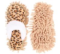 Angoily Mop Slippers Dust Sweeping Shoes for Household Cleaning M Size | Chenille Coral Fleece and Polar Fleece, Lightweight Floor and Car Window Cleaning, Reusable Washable Pair