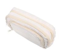 Angoily Multi-Compartment Large Pencil Case with Zipper Polyester Art Supplies Organizer for Students and Artists Three-Section School Stationery Storage Bag for Pens and Drawing Tools