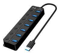 Angoily Multi-function Usb Adapter 7 Port Usb Hub Led Indicator Usb Extension for Keyboard Mouse