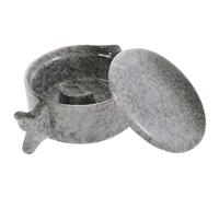 Angoily Multifunctional Ceramic Ink Dish with Lid Stone Texture Calligraphy Tray Chinese Ink Plate Sturdy Inkwell for Brush Rest and Storage Suitable for Traditional Chinese Painting