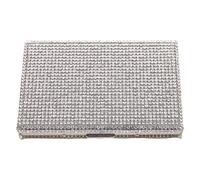 Angoily Multifunctional Organizer Credit Card Wallet Elegant Rhinestone Stainless Steel Versatile Storage Women Shopping Multiple Compartments