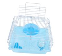 Angoily Multifunctional Small Hamster Cage Travel Carrier Blue Pet House with Random Accessories Spacious Safe for Hamsters to Eat Sleep Play