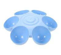 Angoily Multipurpose Flower-shaped Pet Feeding Bowl for Cats and Dogs Plastic Cat Feeding Plate with Multiple Compartments Comfortable Neck-friendly Design Easy to Clean Blue Feeder for