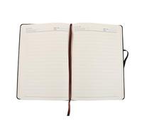 Angoily Music Composition Notebook A5 Portable Notepad with Vegan Leather Hardcover, 96 Thick Plain Pages, Black Business Style Musical Notebook for Songwriters and Musicians