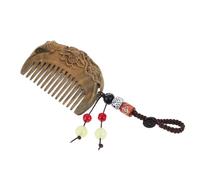 Angoily Natural Sandalwood Hair Comb with Woven Hanging Cord Portable Design with Carved and Fish Oriental Aesthetics for Travel and Home Salon Use