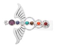 Angoily Natural White Crystal Angel Wing Hexagonal Quartz Column Ornament Pendant for Jewelry Making and Home Decoration, Handmade Semi-Precious Stone Crystal Adornment