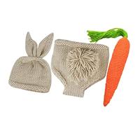 Angoily Newborn Baby Photo Shoot Outfit Knitted Bunny Hat and Pants Set for Infant Photography Prop 0-2 Months Baby Girl Boy Photography Costume