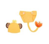 Angoily Newborn Photography Lion Costume Soft Knit Crochet Hat Briefs Shorts Photo Outfit for Boys Flexible Skin-friendly Clothes for Themed Photoshoots