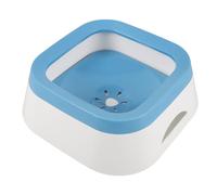 Angoily No Spill Dog Water Bowl with Floating Disk Stable Non-tip Plastic Pet Feeder for Cats and Puppies Indoor Design and Smooth Rounded Edges Blue