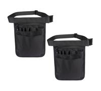 Angoily Nurse Waist Pack Tool Pouch for Belt 2pcs Medical Tools Organizer Bag Multi-Compartment Black Nursing Fanny Pack Work Belt Storage for Healthcare Professionals