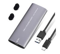 Angoily Nvme External Hard Drive Case with Dual Protocol for Nvme M.2 Ssd, Type-c 3.1 USB Portable Solid State Drive Enclosure with Lightweight Aluminium Alloy Shell, for Daily Office Use