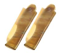 Angoily Ox Horn Fine Tooth Comb 2Pcs Compact Folding Travel Hair Brush for Beard and Mustache Grooming