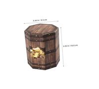 Angoily Paper Foldable Mini Treasure Chest Candy Boxes 20Pcs Hexagonal Favor Boxes with Wood Grain Finish for Pirate Theme Party and Halloween Game Supplies